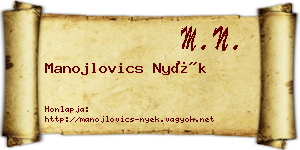 Manojlovics Nyék névjegykártya